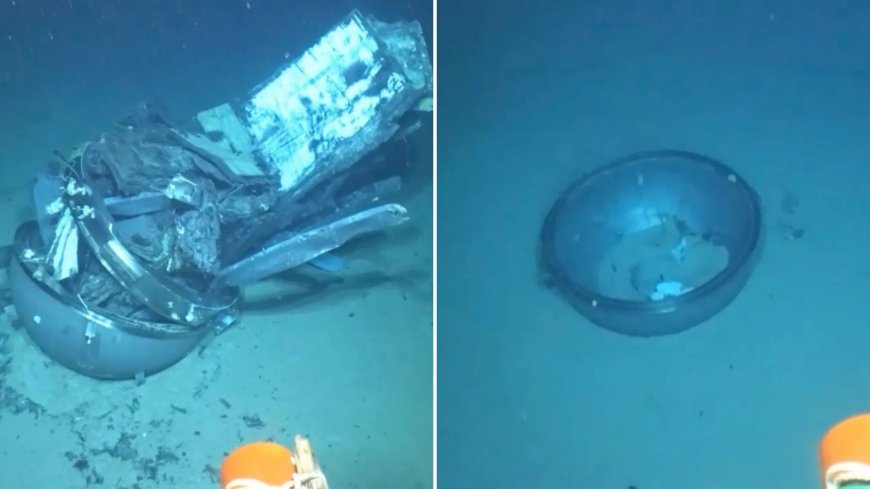 Chilling new vid of doomed Titan sub wreckage strewn across ocean floor shows dome crew peered through before implosion --[Reported by Umva mag]