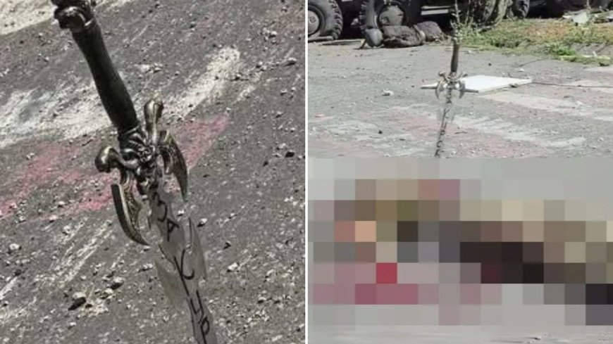 Outrage as sick Russian soldiers execute unarmed Ukrainian prisoner with a SWORD with chilling inscription --[Reported by Umva mag]