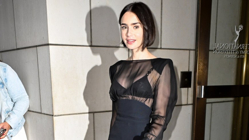 Emily In Paris star Lily Collins stuns in sheer black mini dress as she steps out in New York --[Reported by Umva mag]