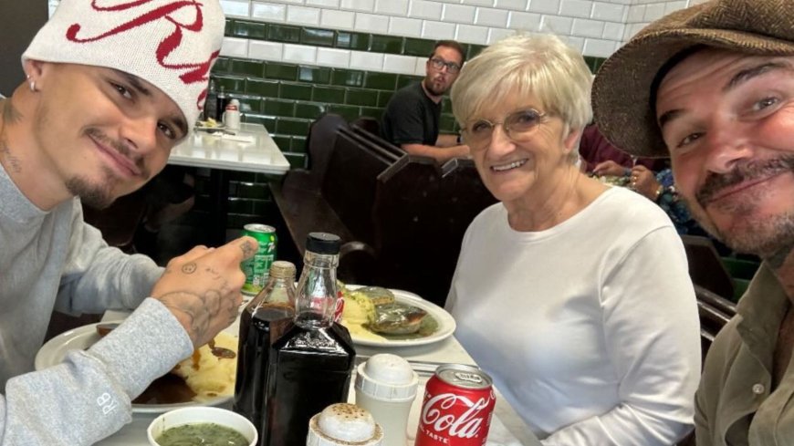 David Beckham makes surprise visit to pie and mash shop with his mum & Romeo --[Reported by Umva mag]