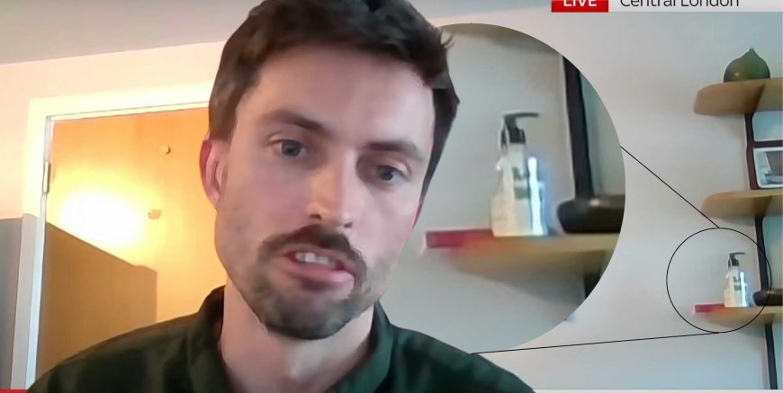 Sky News interview goes viral after bottle of lube spotted in the background --[Reported by Umva mag]