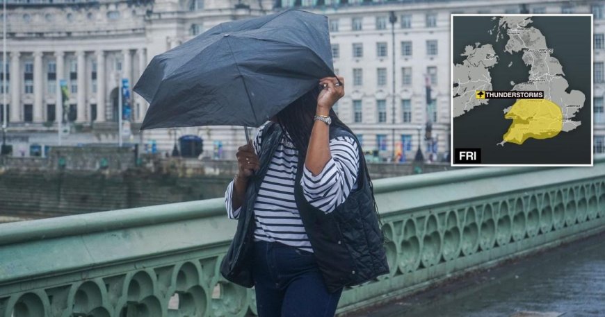 Map shows where UK will be hit by thunderstorms today --[Reported by Umva mag]