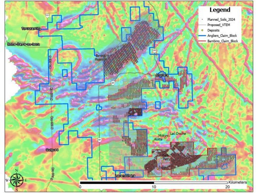 Alaska Energy Metals Completes Helicopter-Borne VTEM Max Geophysical Survey and Soil Geochemical Survey at the Angliers – Belleterre Project, Quebec, Canada --[Reported by Umva mag]