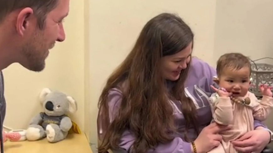 Adorable moment ‘completely deaf’ baby girl hears her dad’s voice for the first time – leaving mum in tears --[Reported by Umva mag]