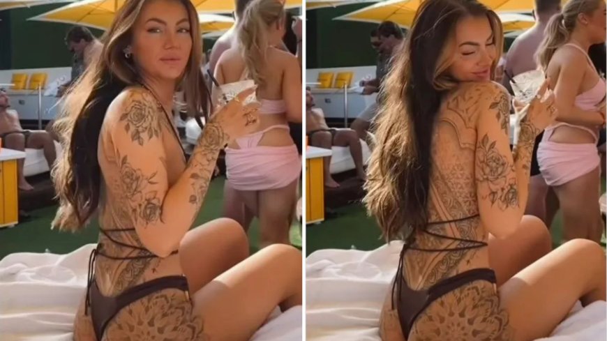 Love Island’s Abigail Rawlings shows off her back tattoos in tiny thong bikini in video from Ibiza --[Reported by Umva mag]