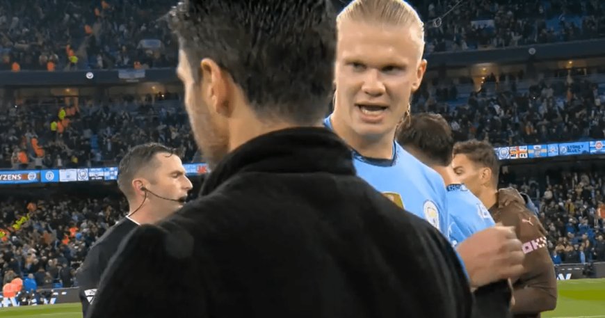 Erling Haaland scolds Mikel Arteta with two-word dig during fiery post-match exchange --[Reported by Umva mag]