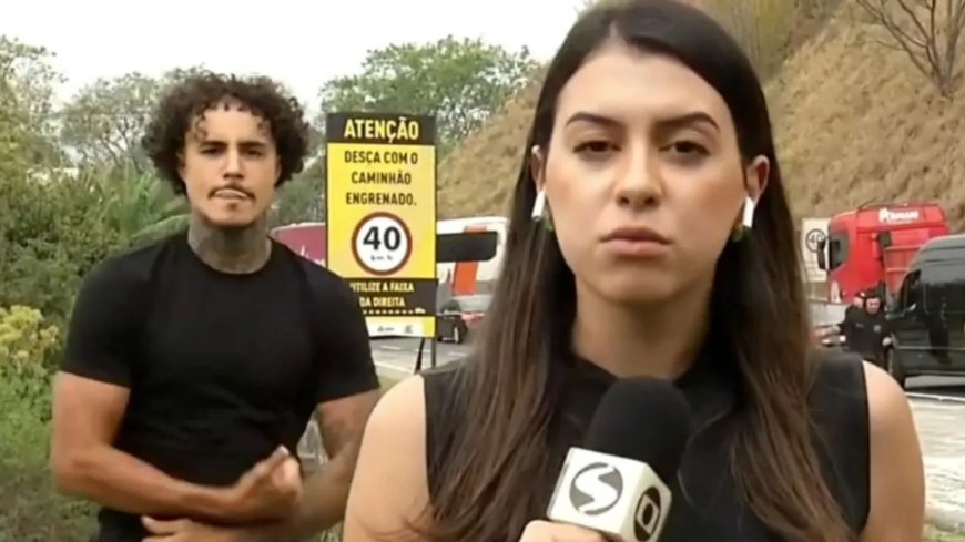 Sick moment influencer MC Livinho DANCES behind reporter at scene of deadly bus crash on live TV sparking fury --[Reported by Umva mag]