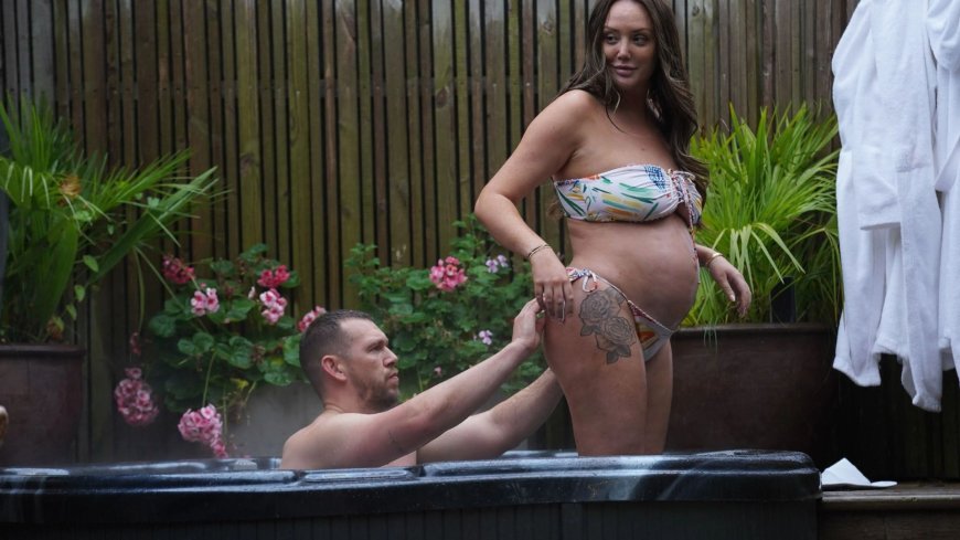 Pregnant Charlotte Crosby shows off her growing baby bump as she strips down to her bikini for hot tub dip --[Reported by Umva mag]