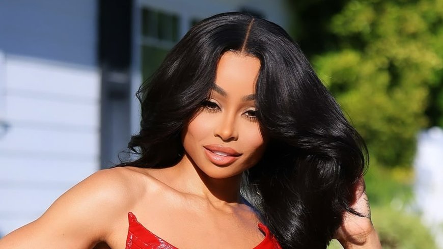 Blac Chyna reveals slender frame and much smaller chest in red leather after drastic weight loss and implant removal --[Reported by Umva mag]