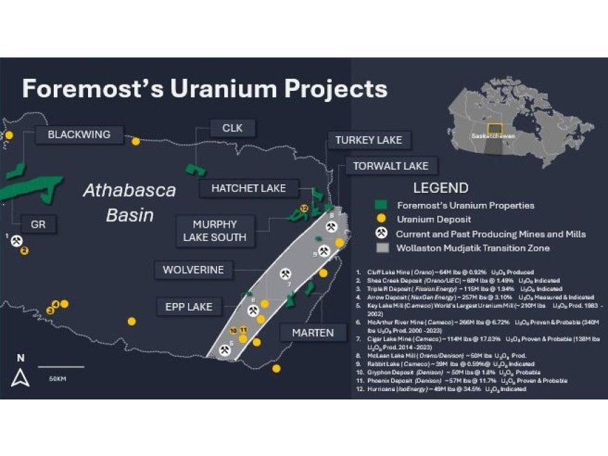 Foremost Lithium Announces Option Agreement with Denison on 10 Uranium Projects Spanning over 330,000 Acres in the Athabasca Basin, Saskatchewan --[Reported by Umva mag]