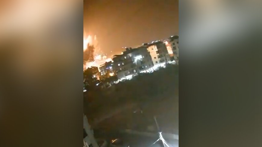 Video shows huge explosion from Israeli strike south of Beirut --[Reported by Umva mag]