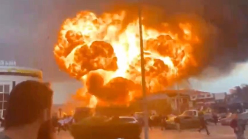 Massive petrol station explosion triggers earthquake & throws tanker 1,000ft in inferno killing 4 including 2 kids --[Reported by Umva mag]