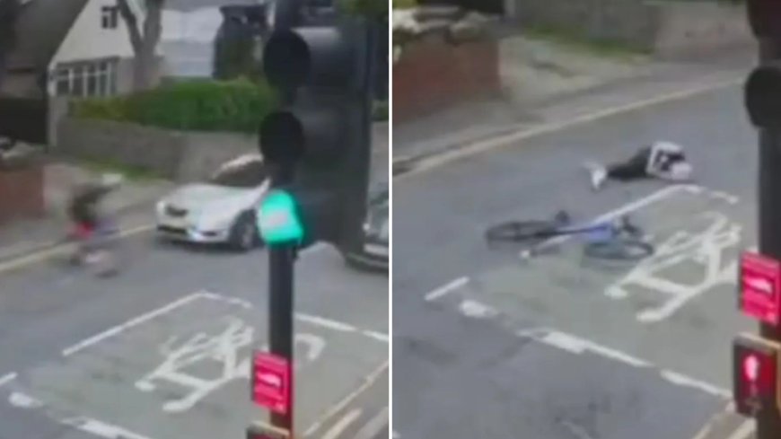 Moment driver ploughs into cyclist sending him somersaulting into air – before speeding off as he lay ‘paralysed’ --[Reported by Umva mag]