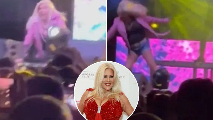 Horrifying moment Sam Fox, 58, slams to the ground in nasty fall on stage – as fans accuse her of being ‘drunk’ --[Reported by Umva mag]