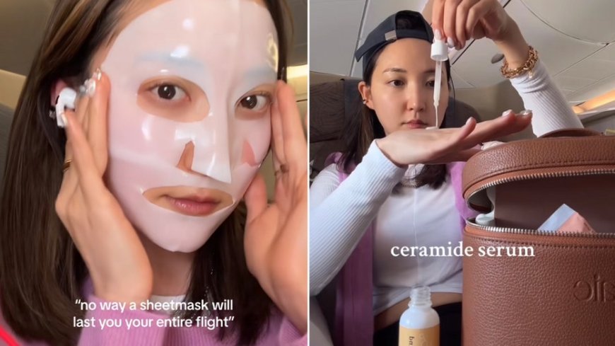 Airplane passengers go viral for mid-flight beauty routines: Dermatologists weigh in --[Reported by Umva mag]