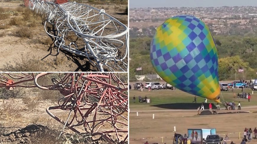 Hot air balloon strike, collapse of New Mexico radio tower caught on camera during popular festival --[Reported by Umva mag]