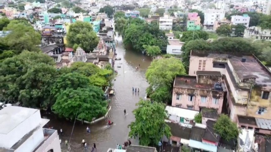 Drone video shows flooding in India’s Chennai --[Reported by Umva mag]