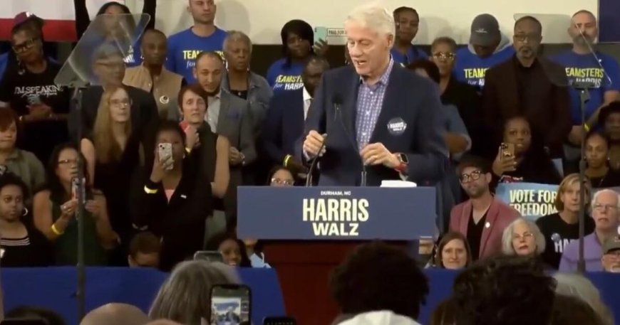 Bill Clinton Sounds Like Death at Tim Walz Rally Held in Corner of Gym in Durham, North Carolina (VIDEO) --[Reported by Umva mag]